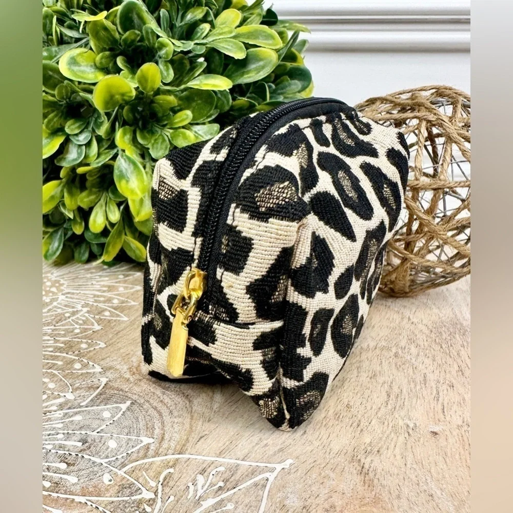Leopard Print Cosmetic Bag, Coin Purse, Toiletry Bag